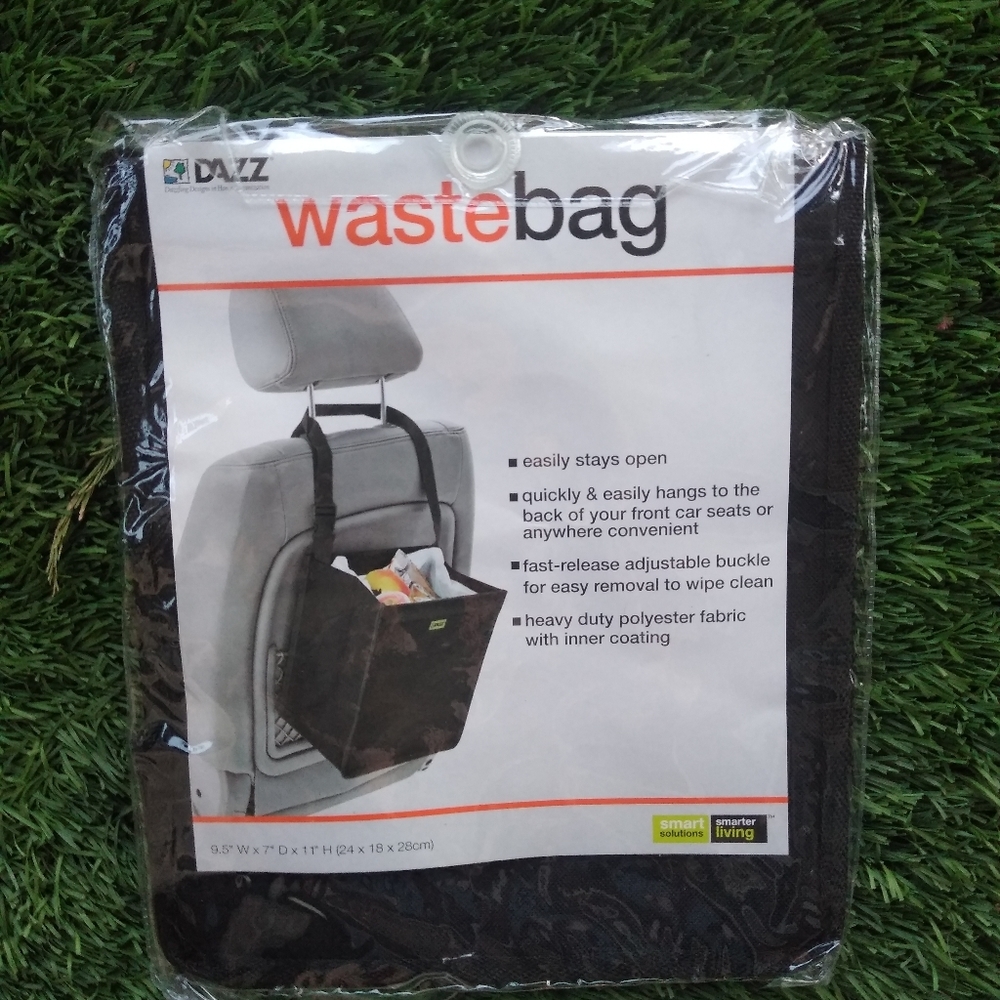 Car bag for trash or stuff, new, lined with buckle